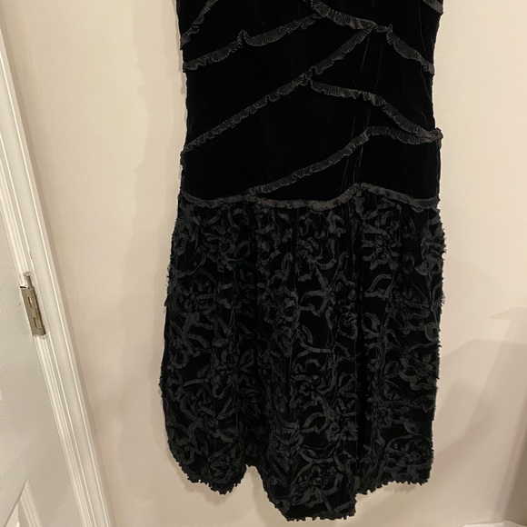 VTG 80s Crushed Velvet Black Sleeveless Party Dress NWT Deadstock - Picture 7 of 11